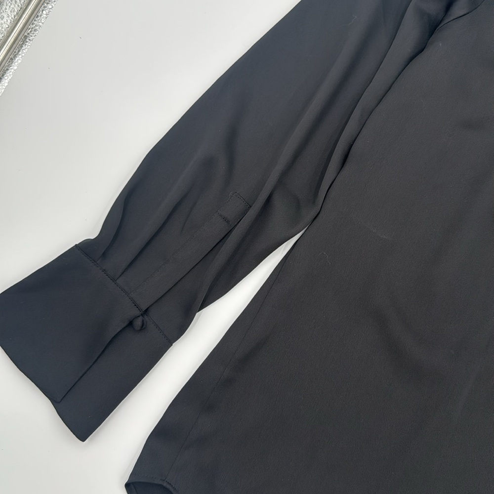 Ann Taylor Elegant Black Bow-Tie Blouse - Picture 6 of 10